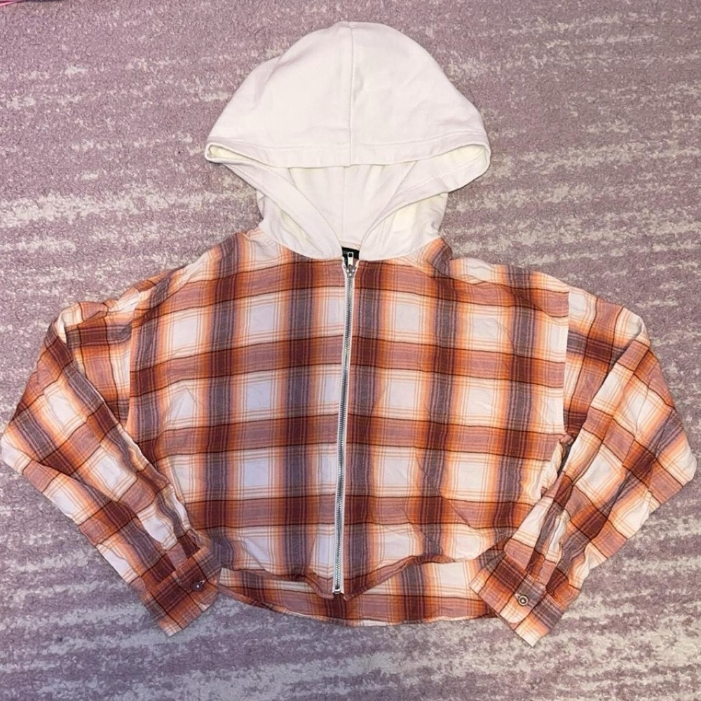 Forever 21 Plaid Hooded Jacket